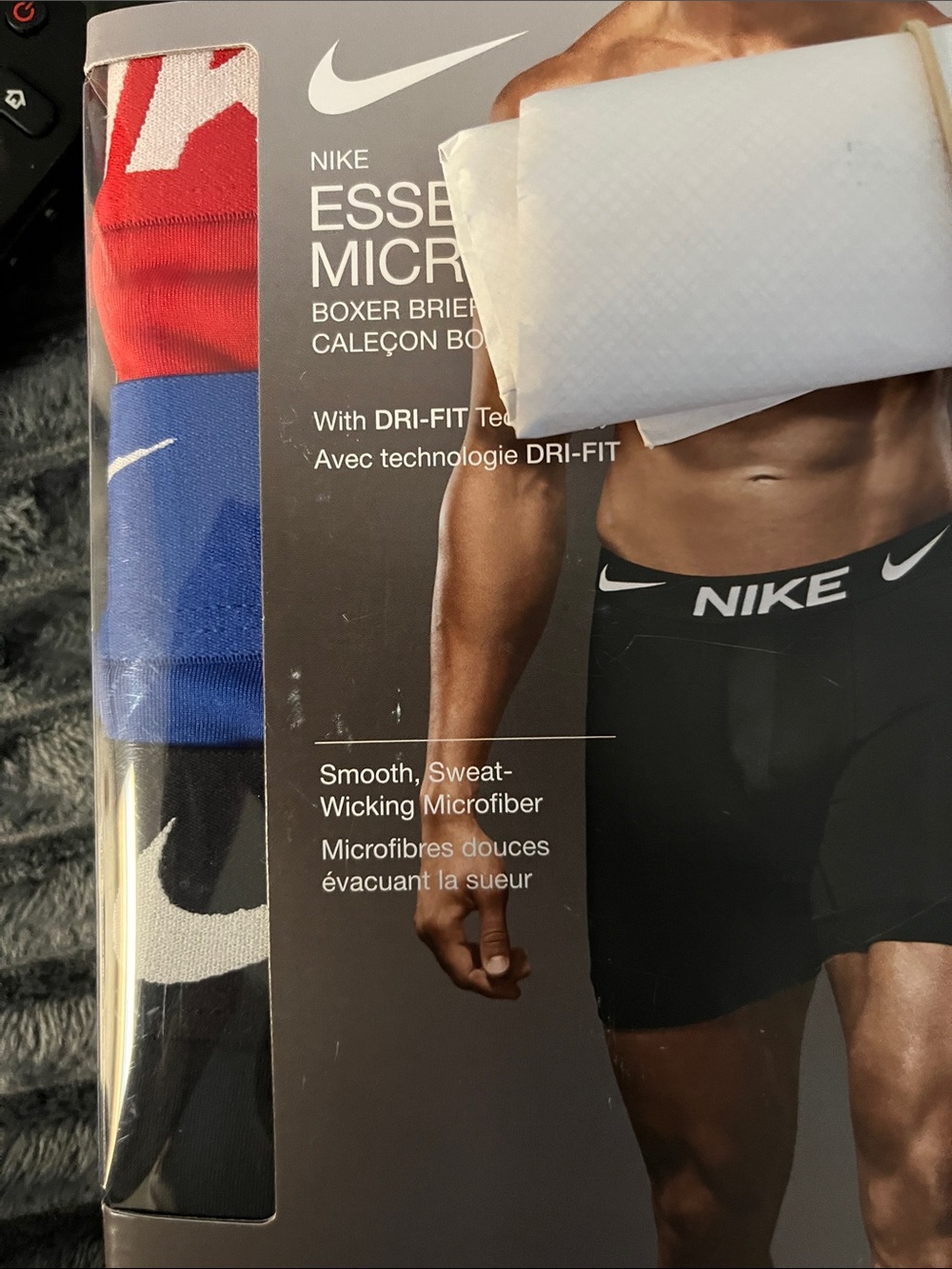Nike Men’s Boxer Briefs 3 Pack - Black, Blue, Red